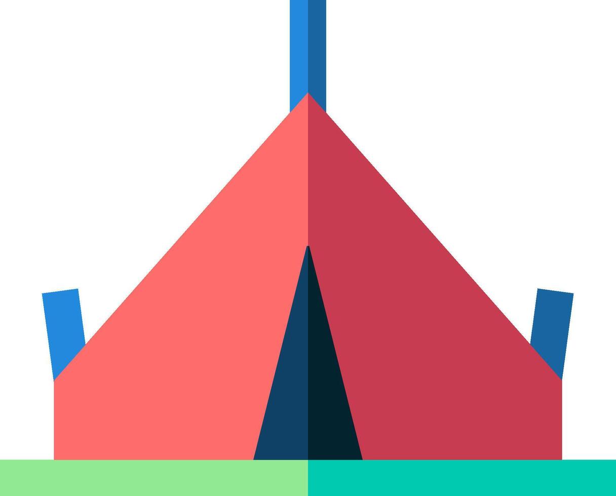 A flat icon of a tent with a blue roof vector