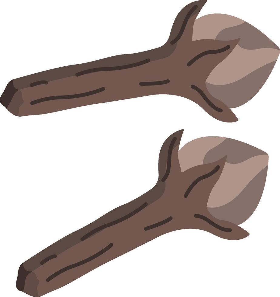 Two wooden spoons with leaves on them vector