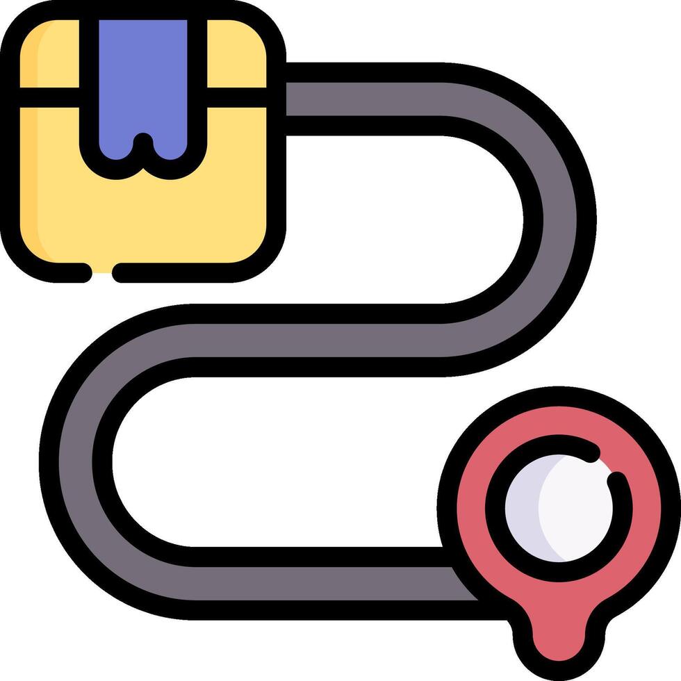 A map with a box and a map marker vector