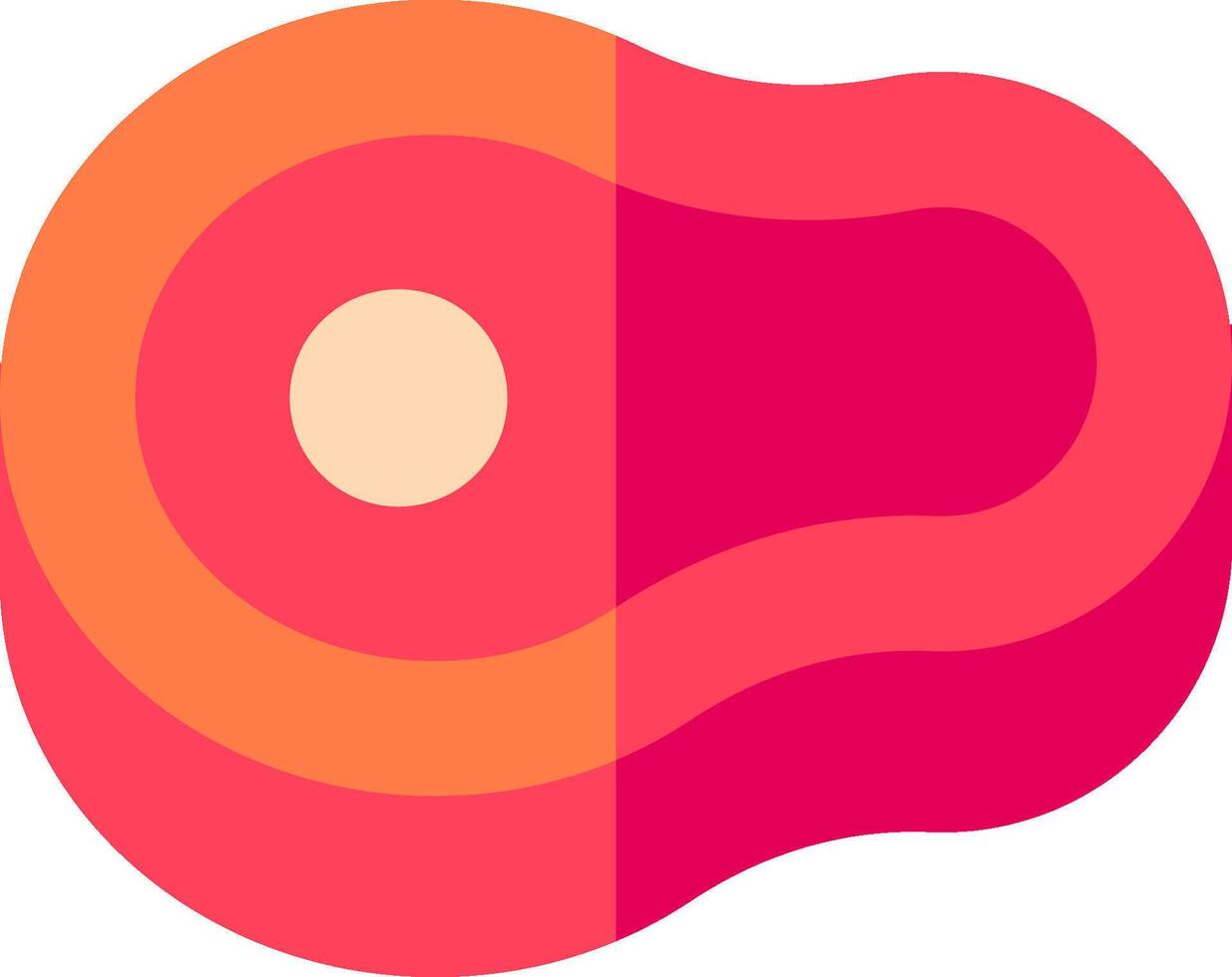 A pink and orange logo with a circle in the middle vector