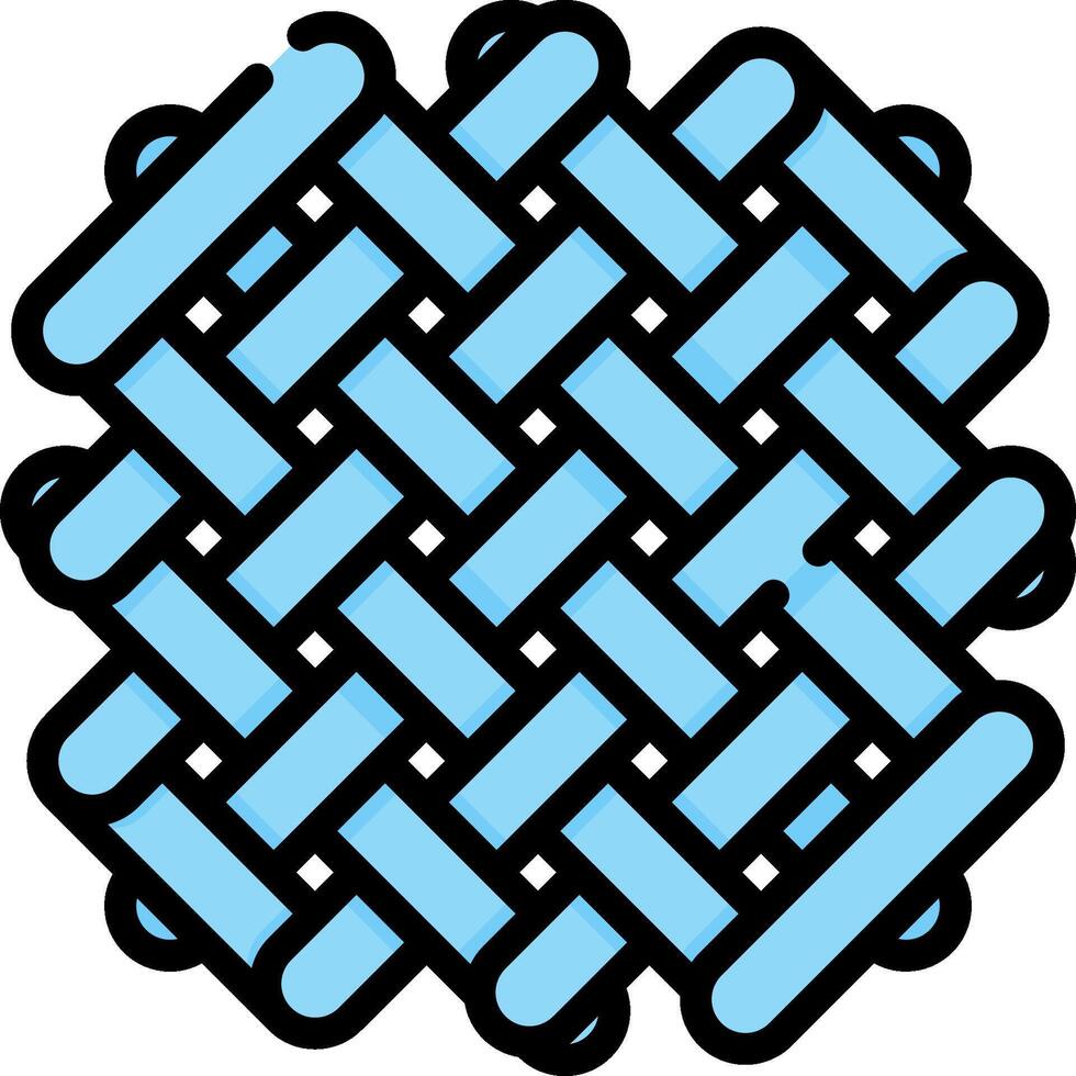 A blue and black knot with a white background vector