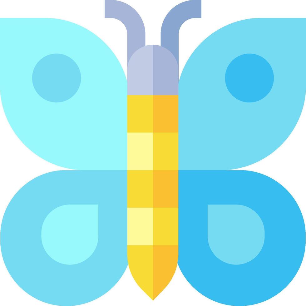 A blue and yellow butterfly with a yellow tip vector