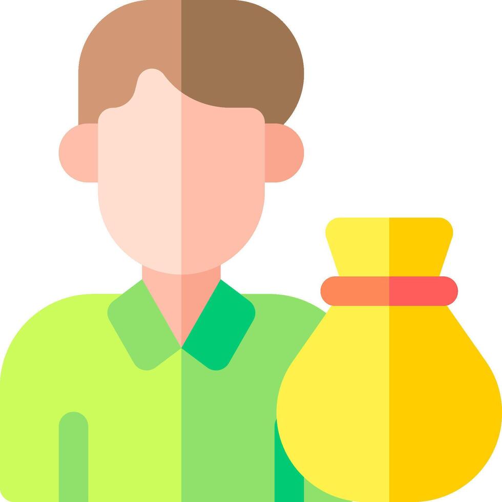 A man holding a bag of money vector