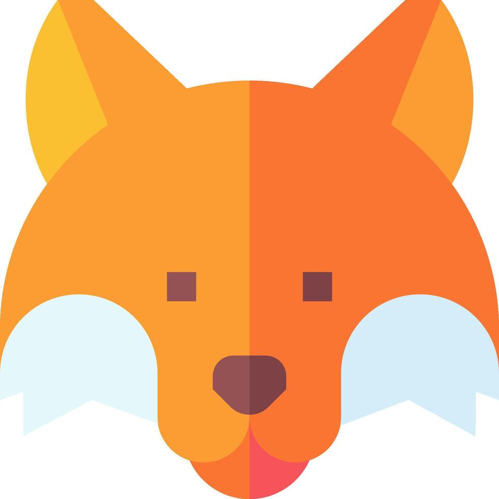A cartoon fox head with its tongue out vector