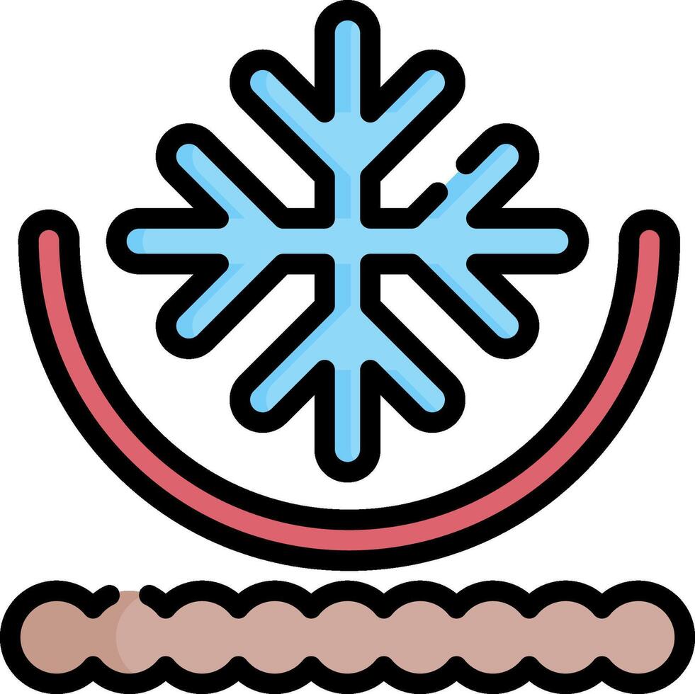 A snowflake and a hot dog icon vector