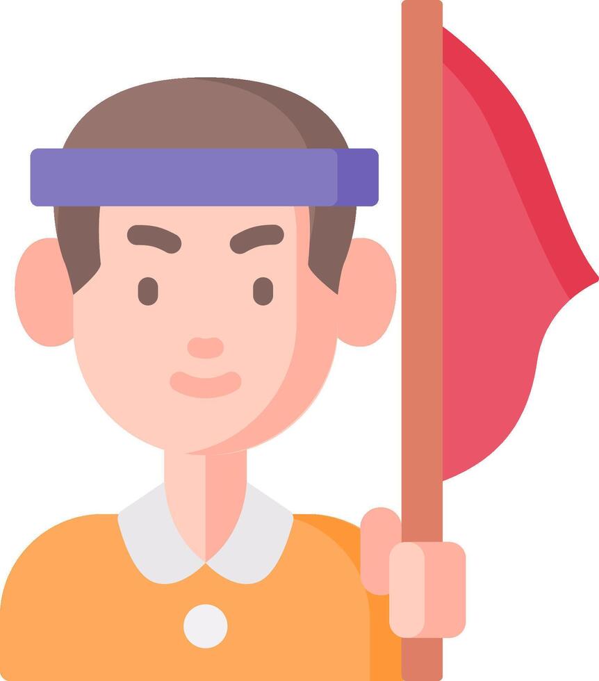 A man holding a red flag vector