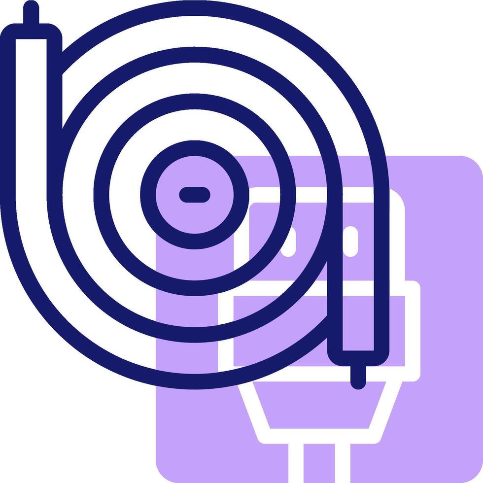 A purple and white logo with a circular object vector