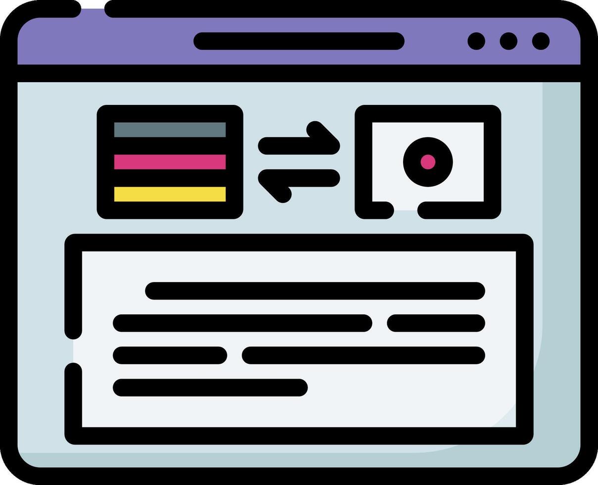 A web page with a file icon and a file icon vector