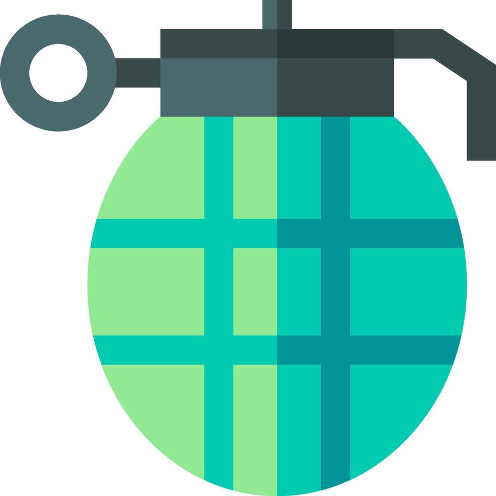 A green and blue grenade with a handle vector