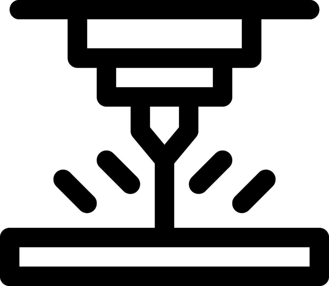 A black and white icon of a machine vector