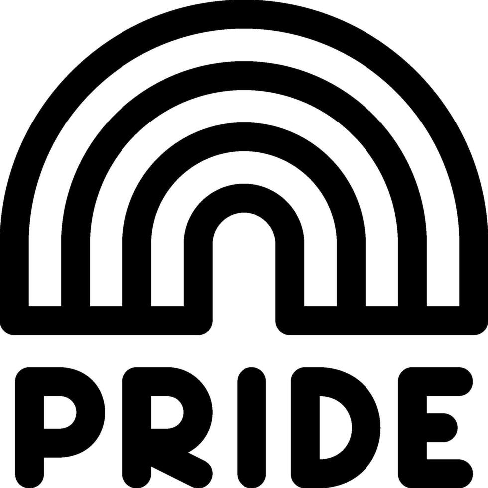 The pride logo is shown in black and white vector