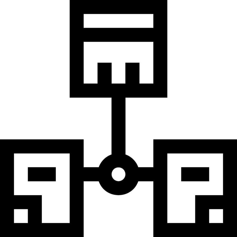 A black and white logo with two squares vector