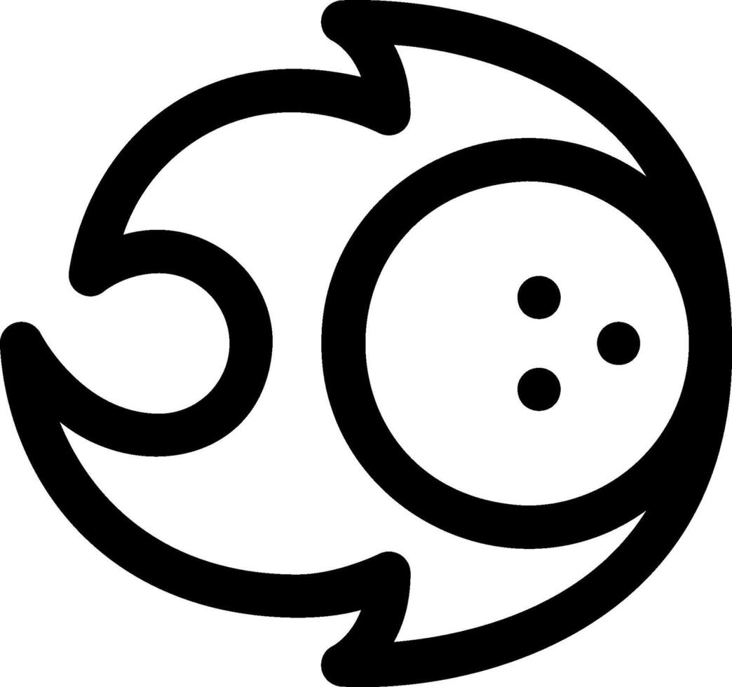 A black and white logo of a bowling ball vector