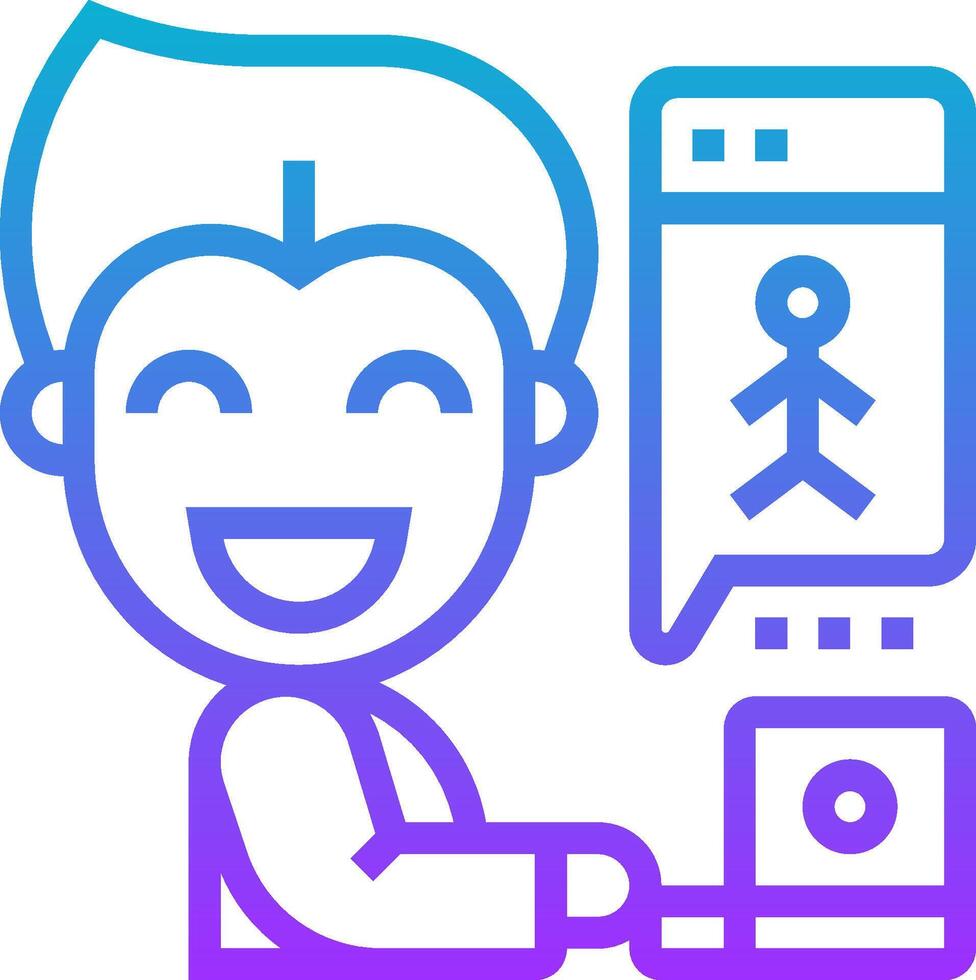 A man is holding a laptop and smiling vector