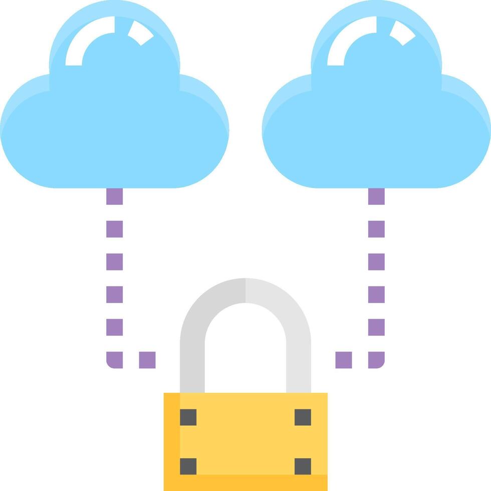 Cloud computing and security vector