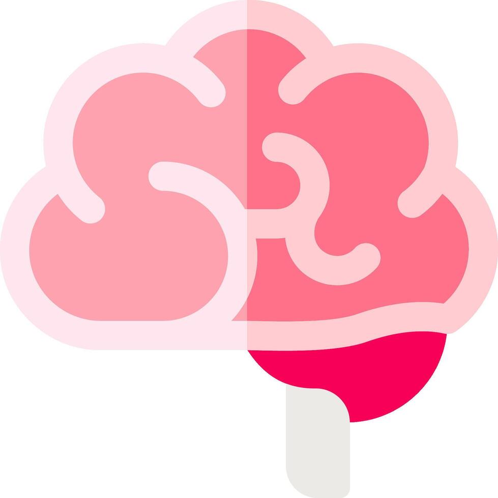 A pink brain with a red part on it vector