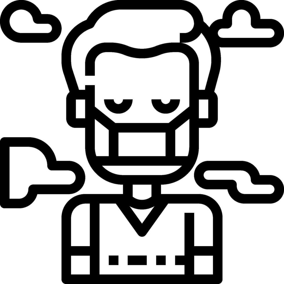 A man wearing a mask and holding a cigarette vector