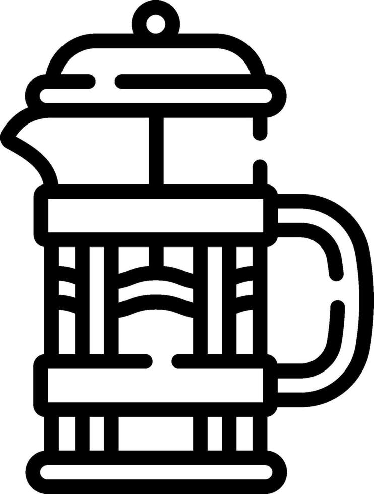 A black and white illustration of a coffee pot vector