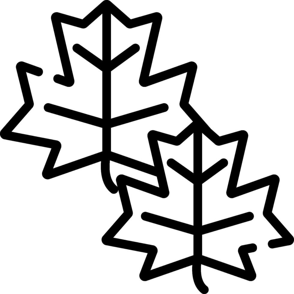 Two maple leaves are shown in black and white vector