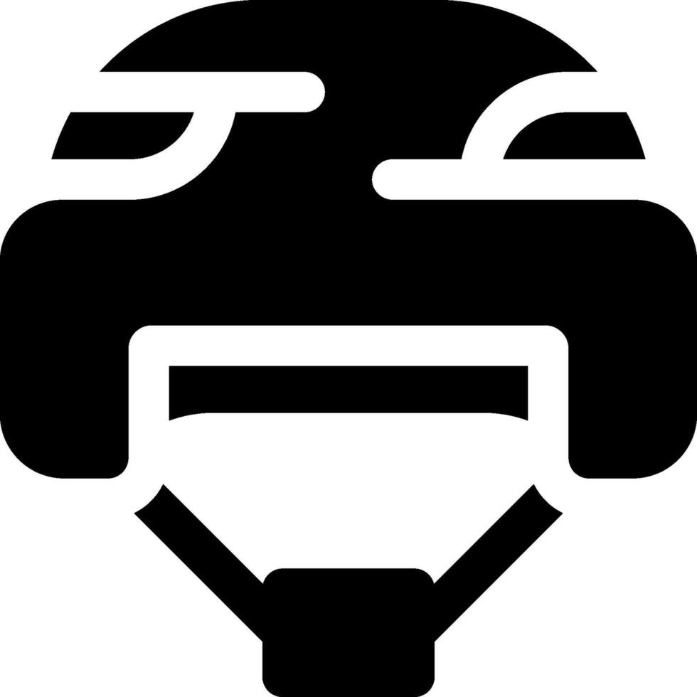 A helmet icon with a black background vector