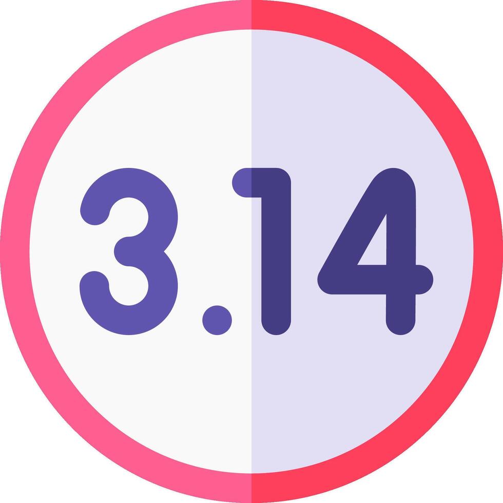 The number 3 14 in a circle with a pink background vector