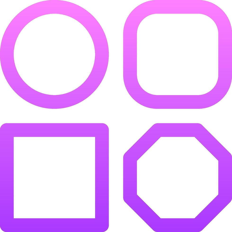 A set of four purple and pink shapes vector