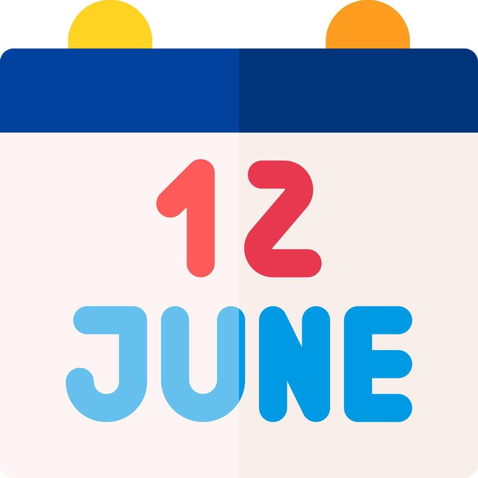 A calendar with the word 12 june on it vector