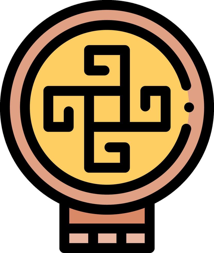 A round object with a symbol on it vector