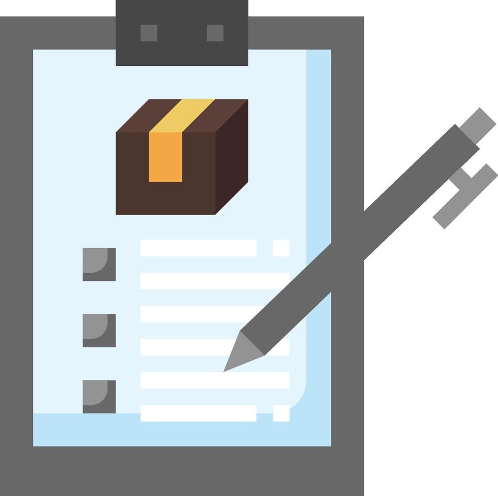 A clipboard with a pen and a box on it vector