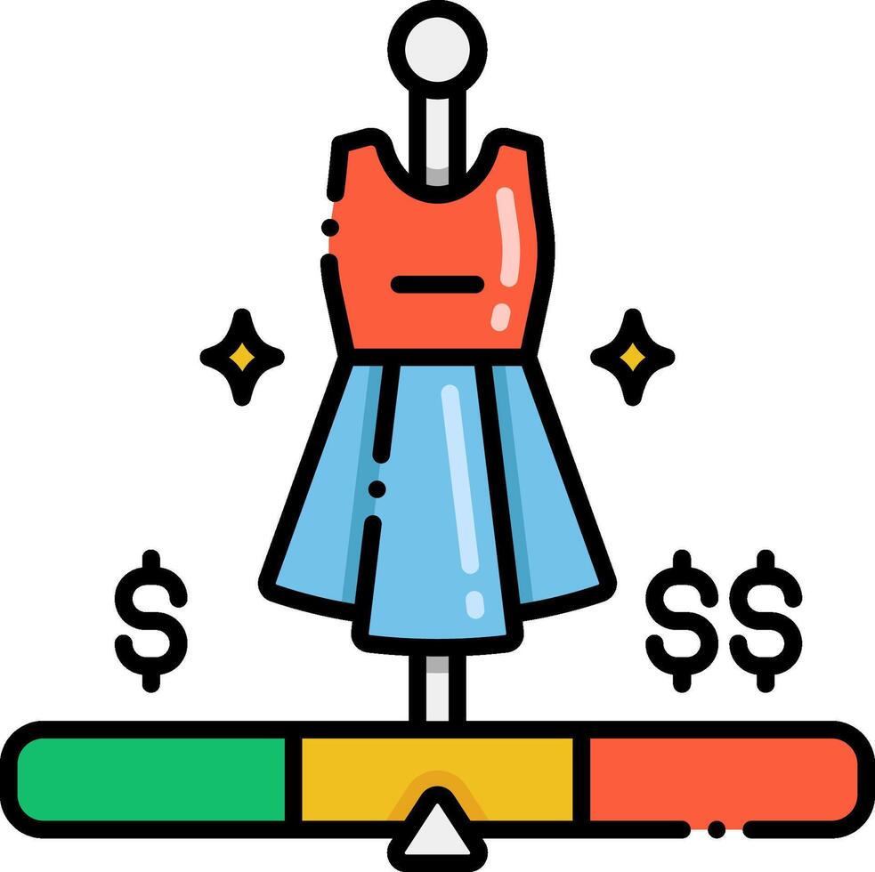 Dress on a scale with dollar signs vector