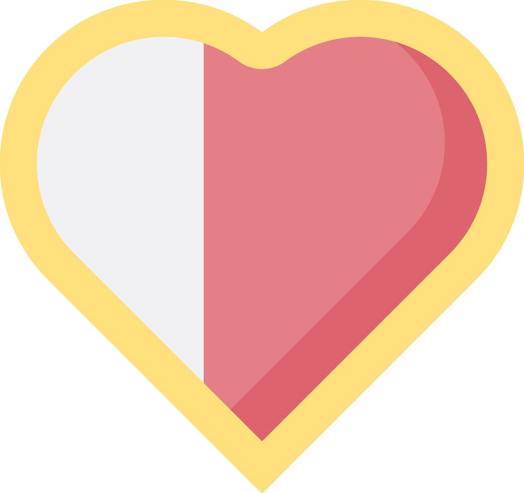 A heart shaped icon with the flag of italy vector