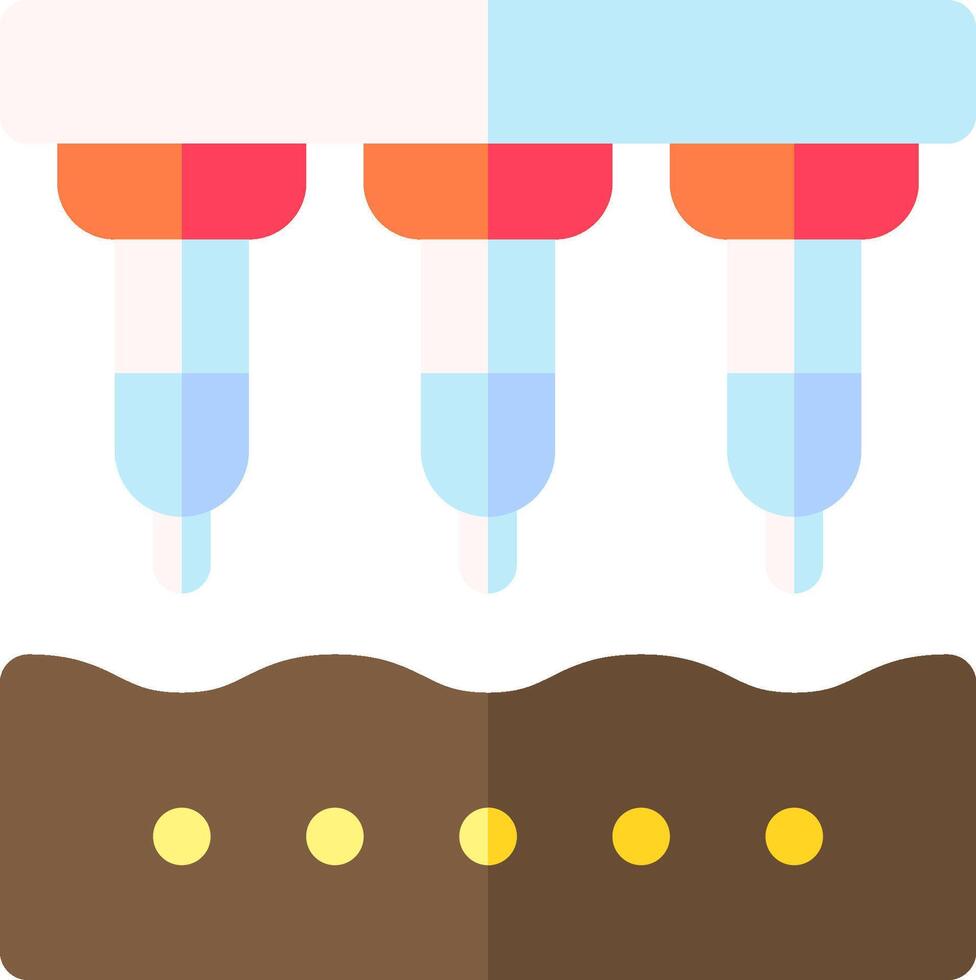 A cake with three different colors and a brown background vector