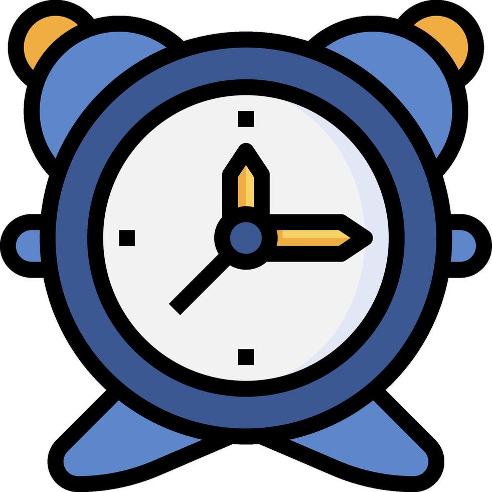 An alarm clock with a blue background vector