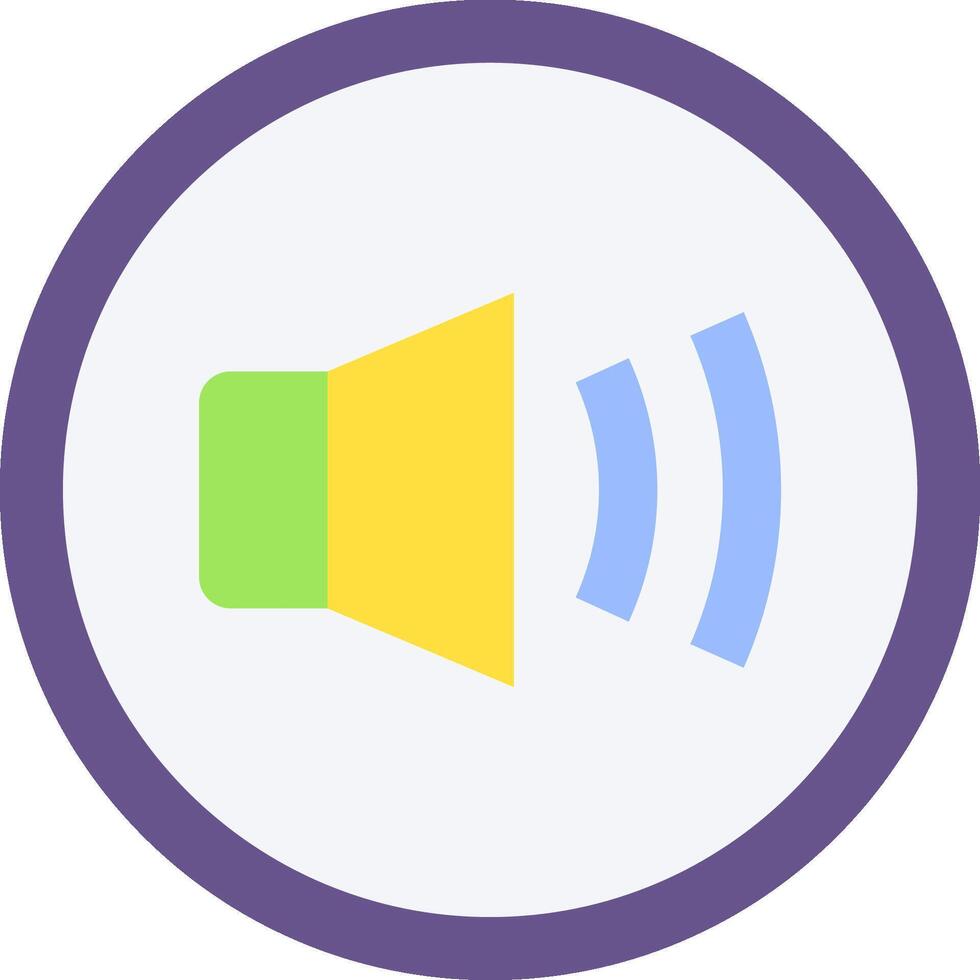 A purple and yellow speaker icon vector