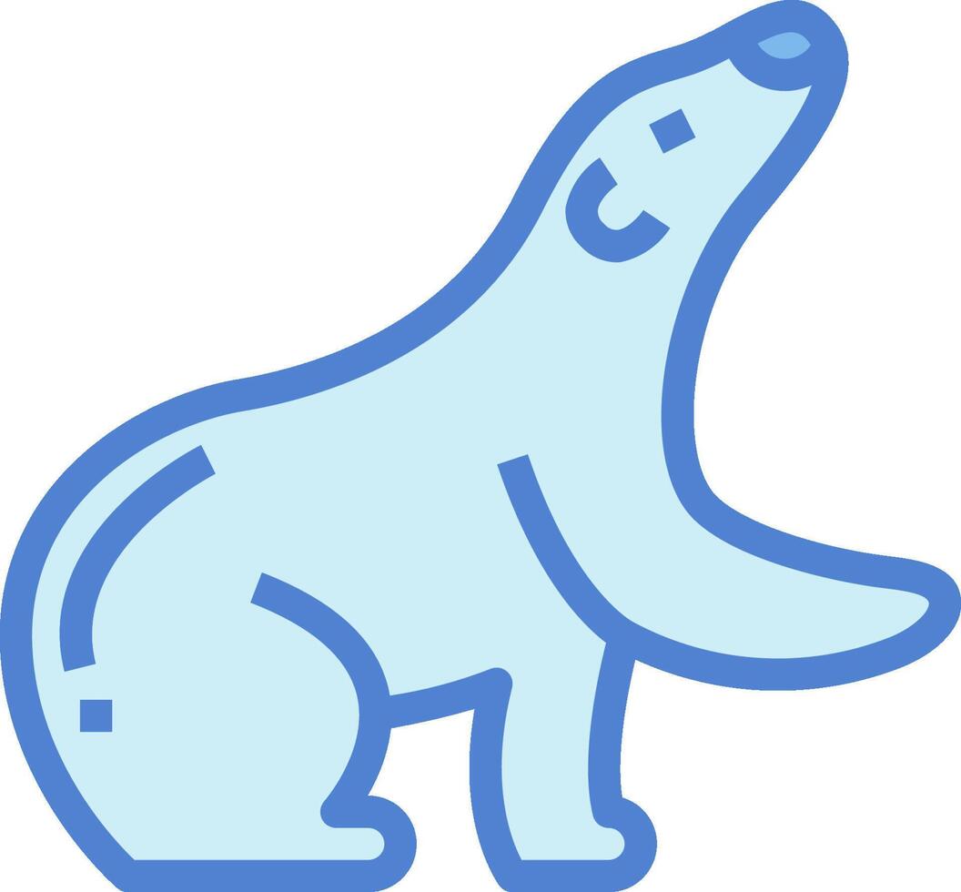 A polar bear icon with a blue outline vector
