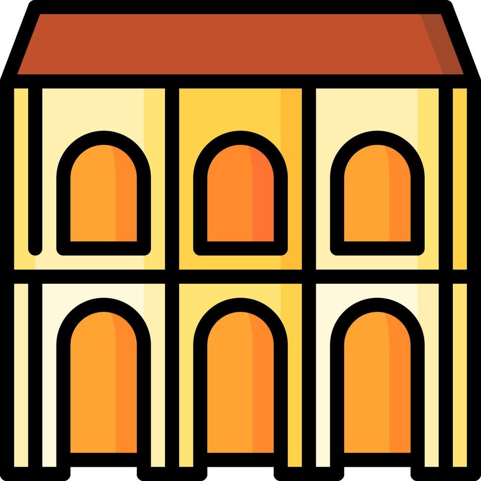 A building with arches and windows vector