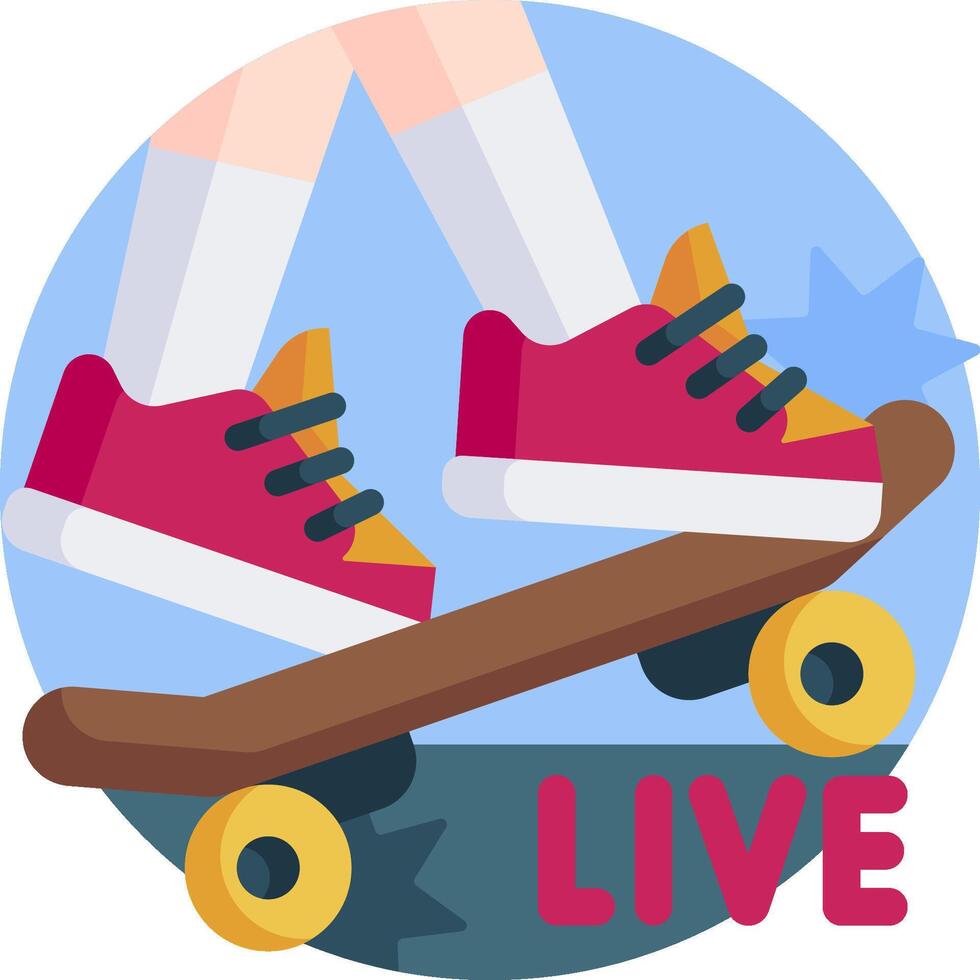 A skateboard with red shoes and red socks vector