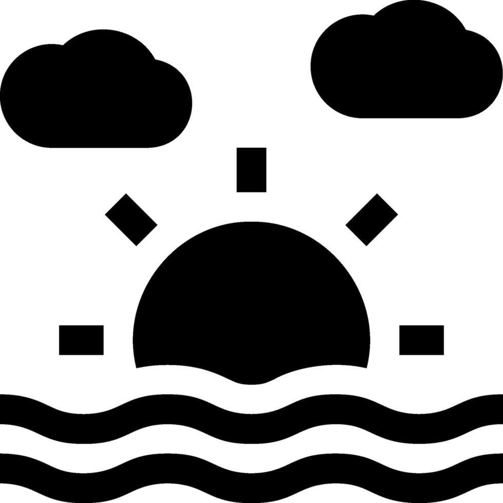 Sun and clouds over the ocean vector