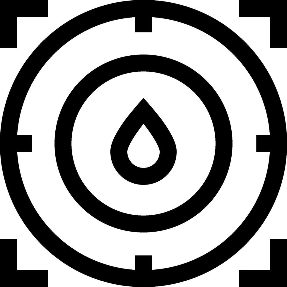A black and white logo with a circle with a drop in it vector