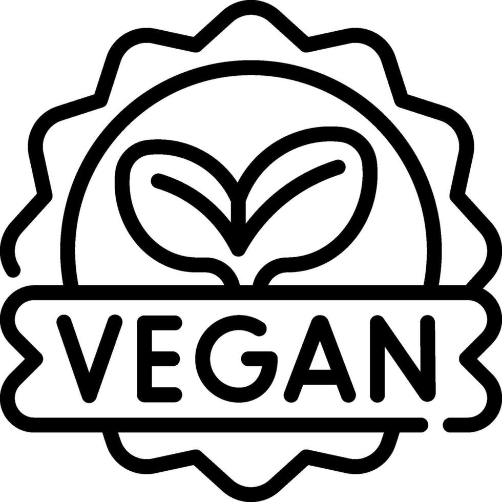 Vegan logo with a plant in the center vector