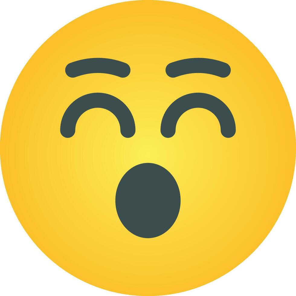 A yellow emoticion with eyes and mouth open vector