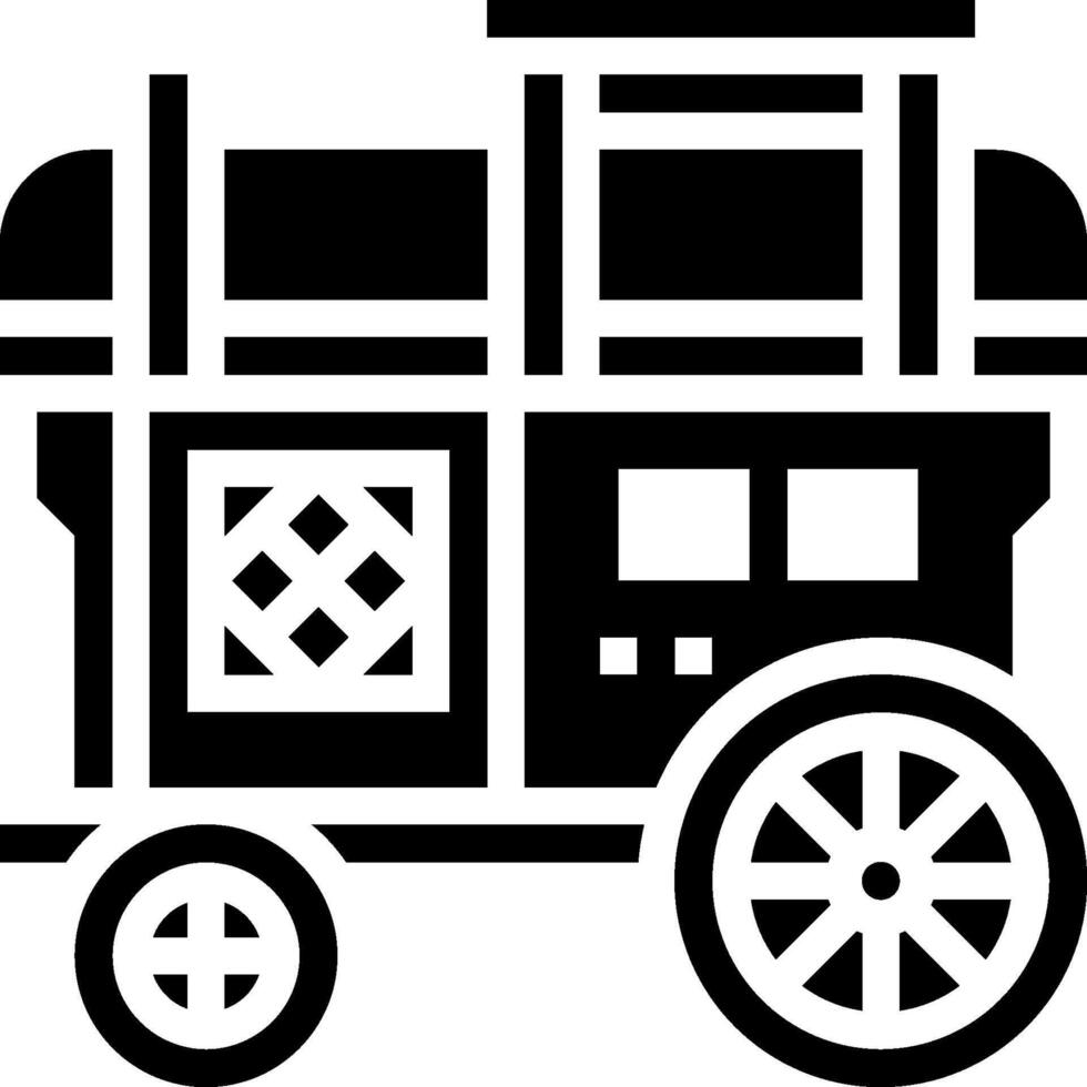 A black and white image of a wagon vector