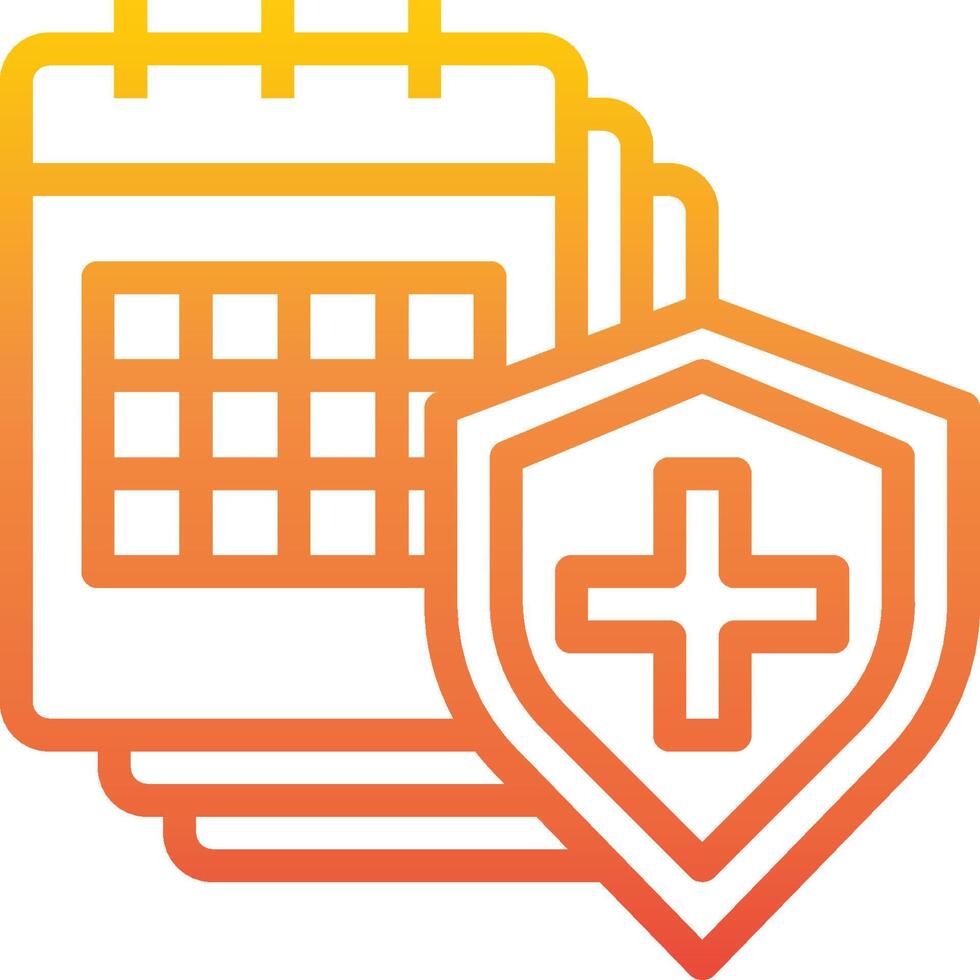 A calendar and a shield icon vector