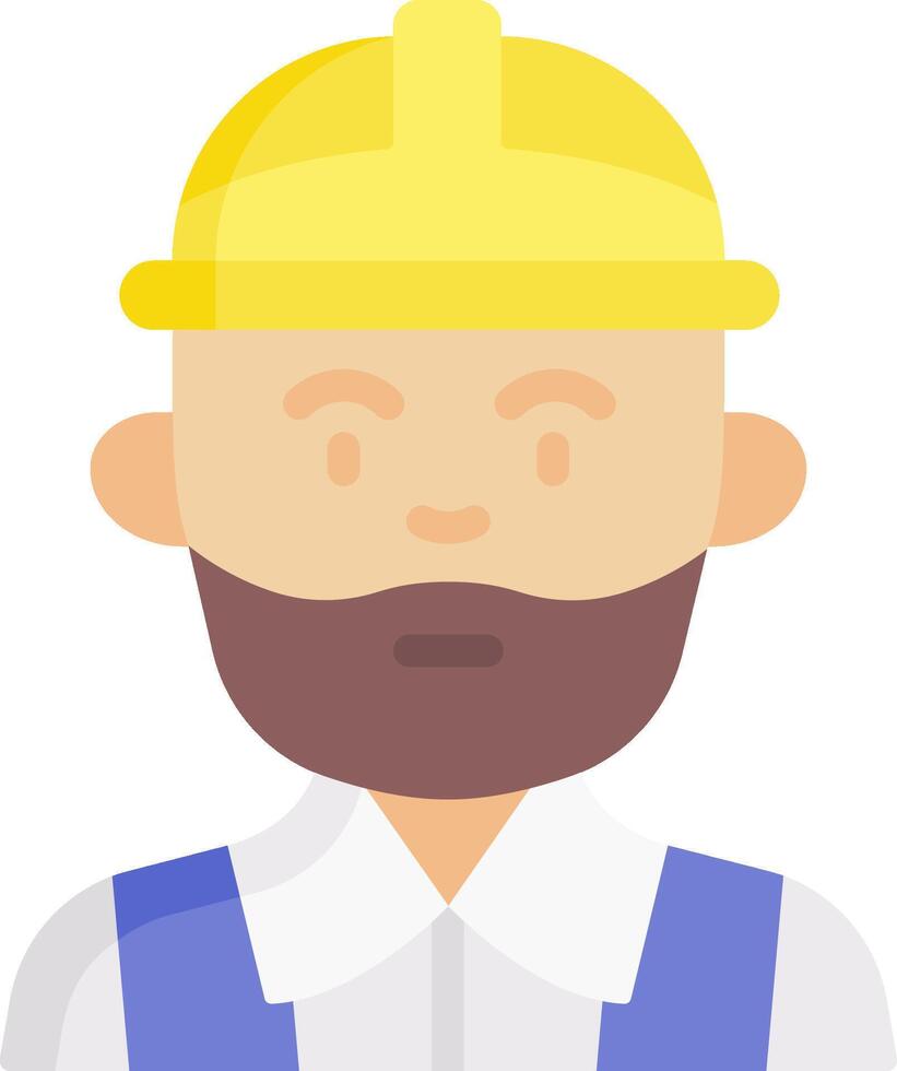 A man with a beard and a hard hat vector