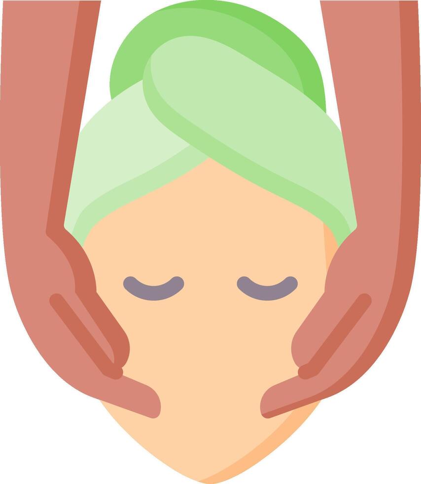 A person is getting a facial massage vector
