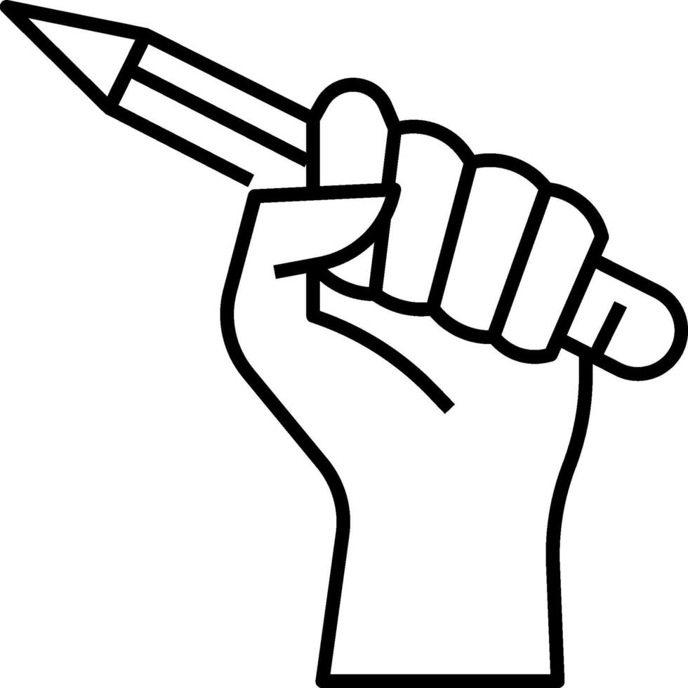 A hand holding a pencil in its hand vector