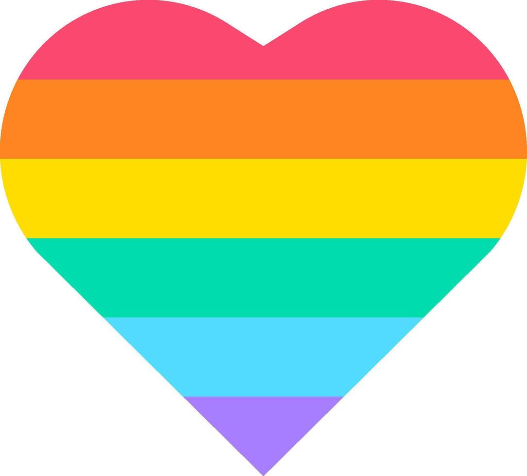 A rainbow heart with a white background vector
