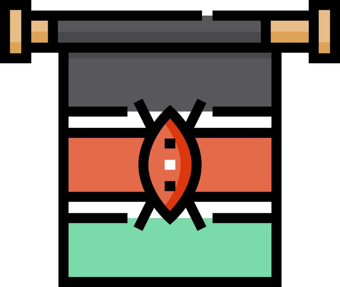 A flag with a black and orange stripe on it vector