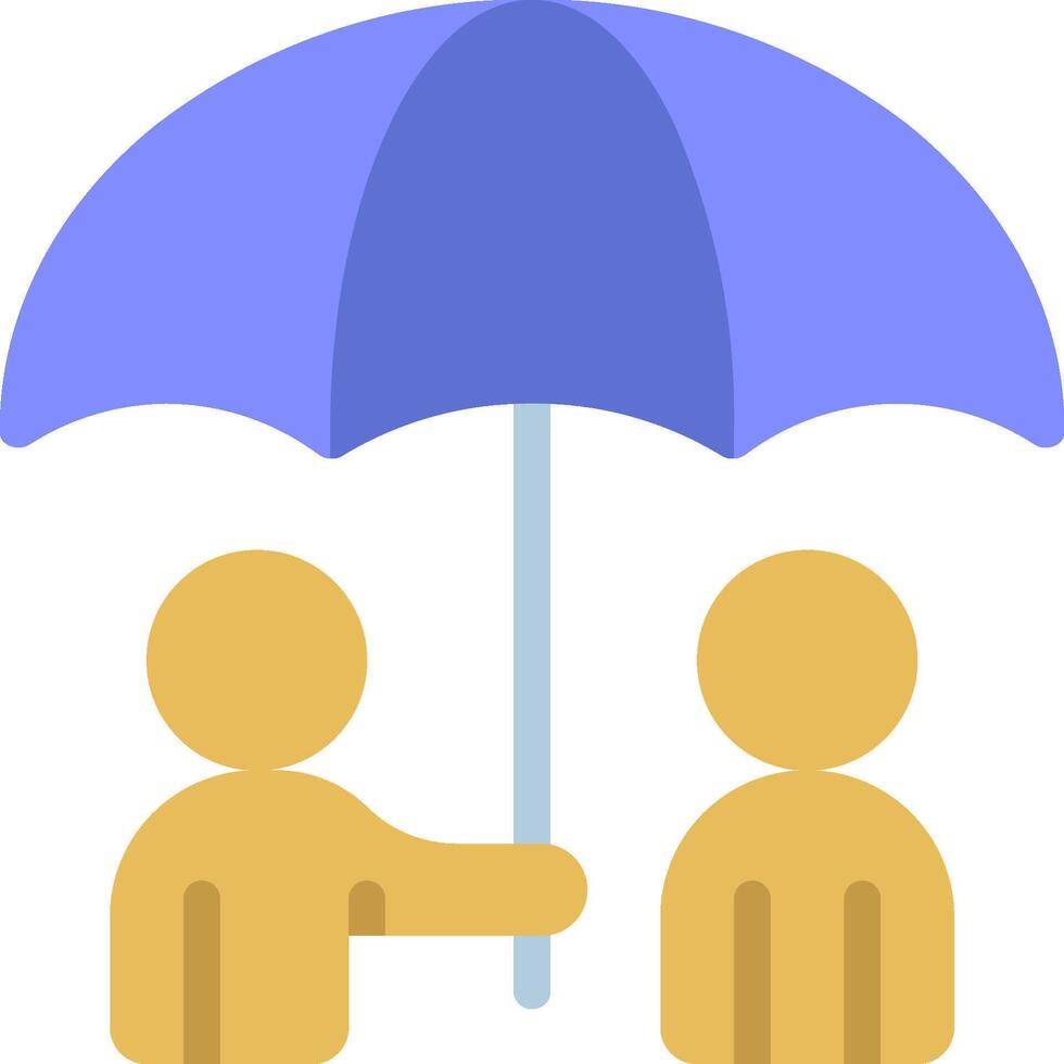 Two people holding an umbrella over each other vector