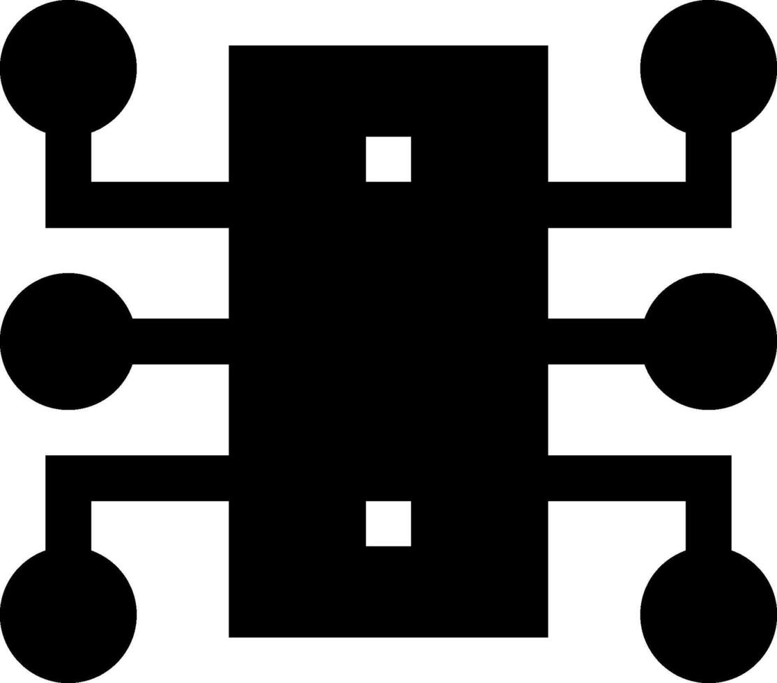A black and white image of a circuit board vector